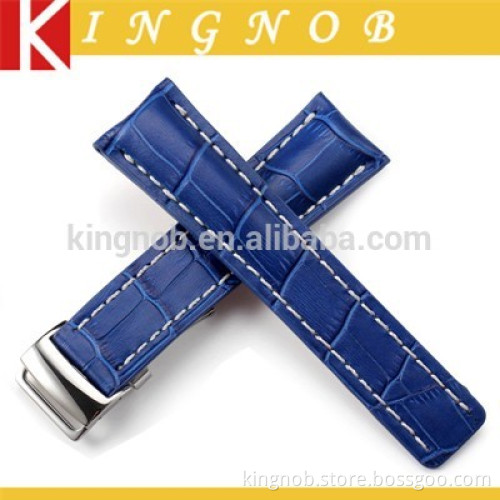 22mm 24mm High Quality Wrist Watch Strap Croco Pattern Italian Leather Watch Band